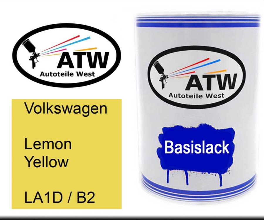 Volkswagen, Lemon Yellow, LA1D / B2: 500ml Lackdose, von ATW Autoteile West.